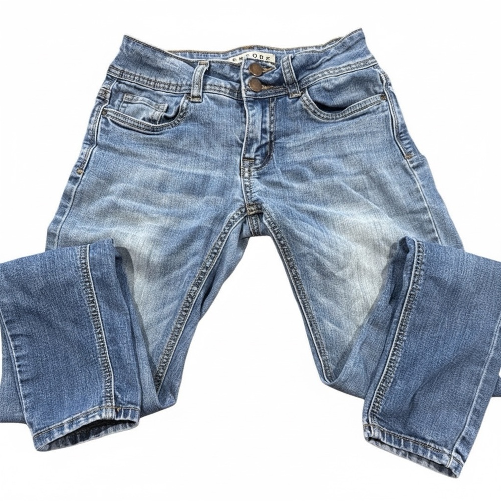 Encore Women’s Cropped Skinny Jeans Size 0 | Blue Denim Ankle Length Mid Rise